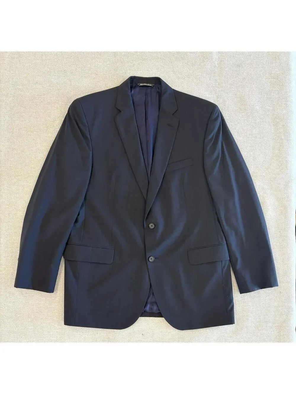 David Donahue Windowpane Luxury 100% Wool Blazer Ryan Suit Jacket Navy Mens 42R